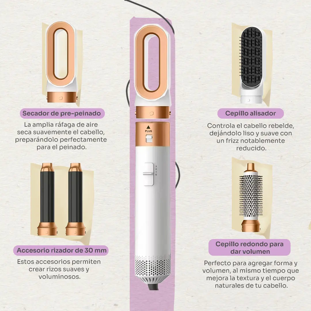 Elollya GoBrush X5: Seca, alisa, riza, da volumen y brilla con control térmico inteligente